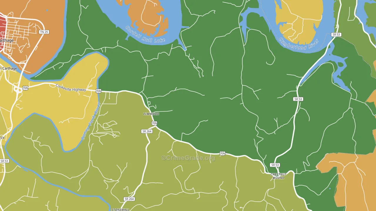 38560, TN Map of Drug-Related Crime Rates