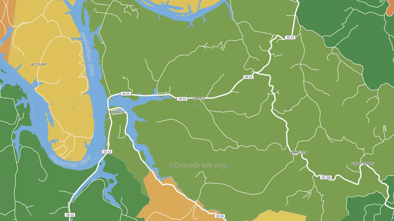 38564, TN Map of Drug-Related Crime Rates
