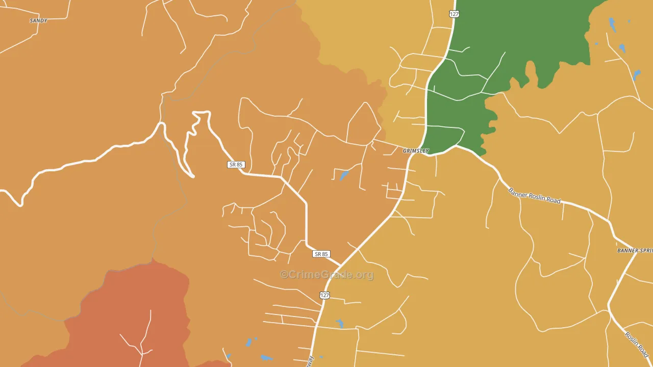 38565, TN Map of Drug-Related Crime Rates