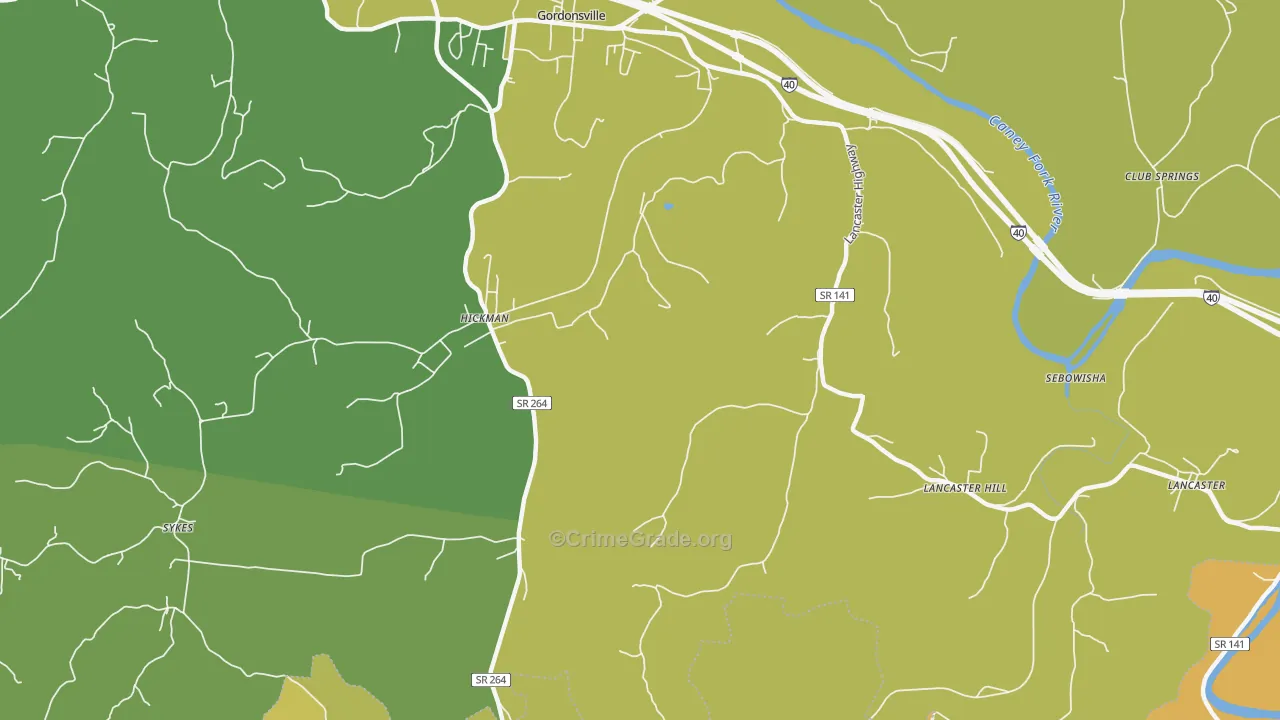 38567, TN Map of Drug-Related Crime Rates