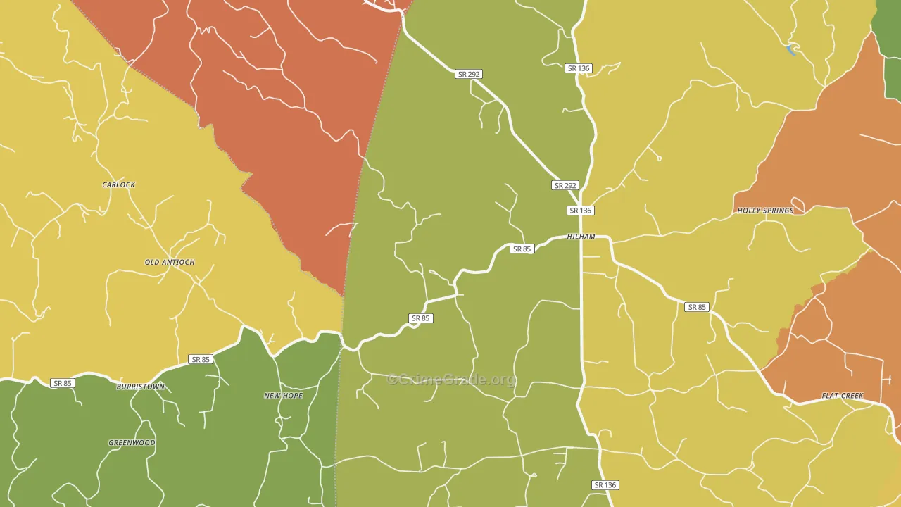 38568, TN Map of Drug-Related Crime Rates