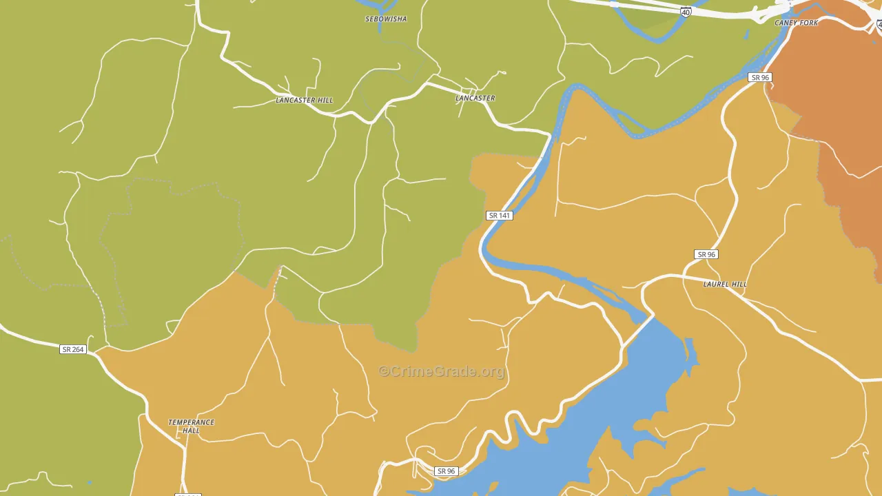 38569, TN Map of Drug-Related Crime Rates