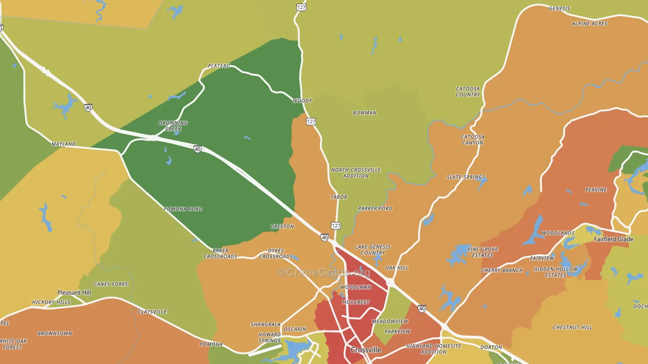 38571, TN Map of Drug-Related Crime Rates