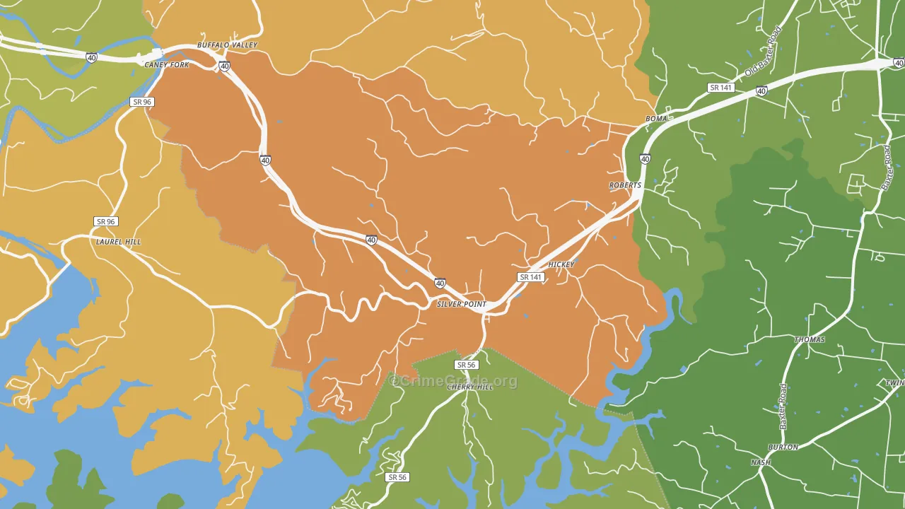38582, TN Map of Drug-Related Crime Rates