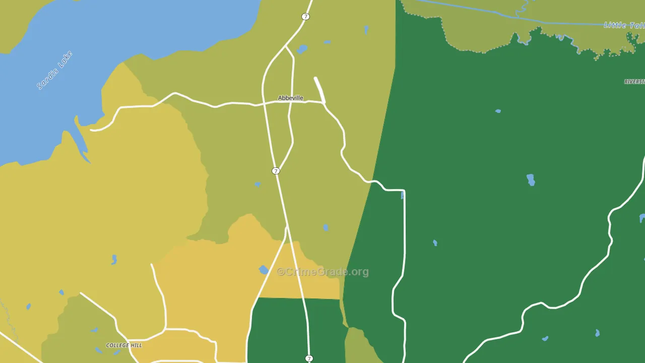 38601, MS Map of Drug-Related Crime Rates