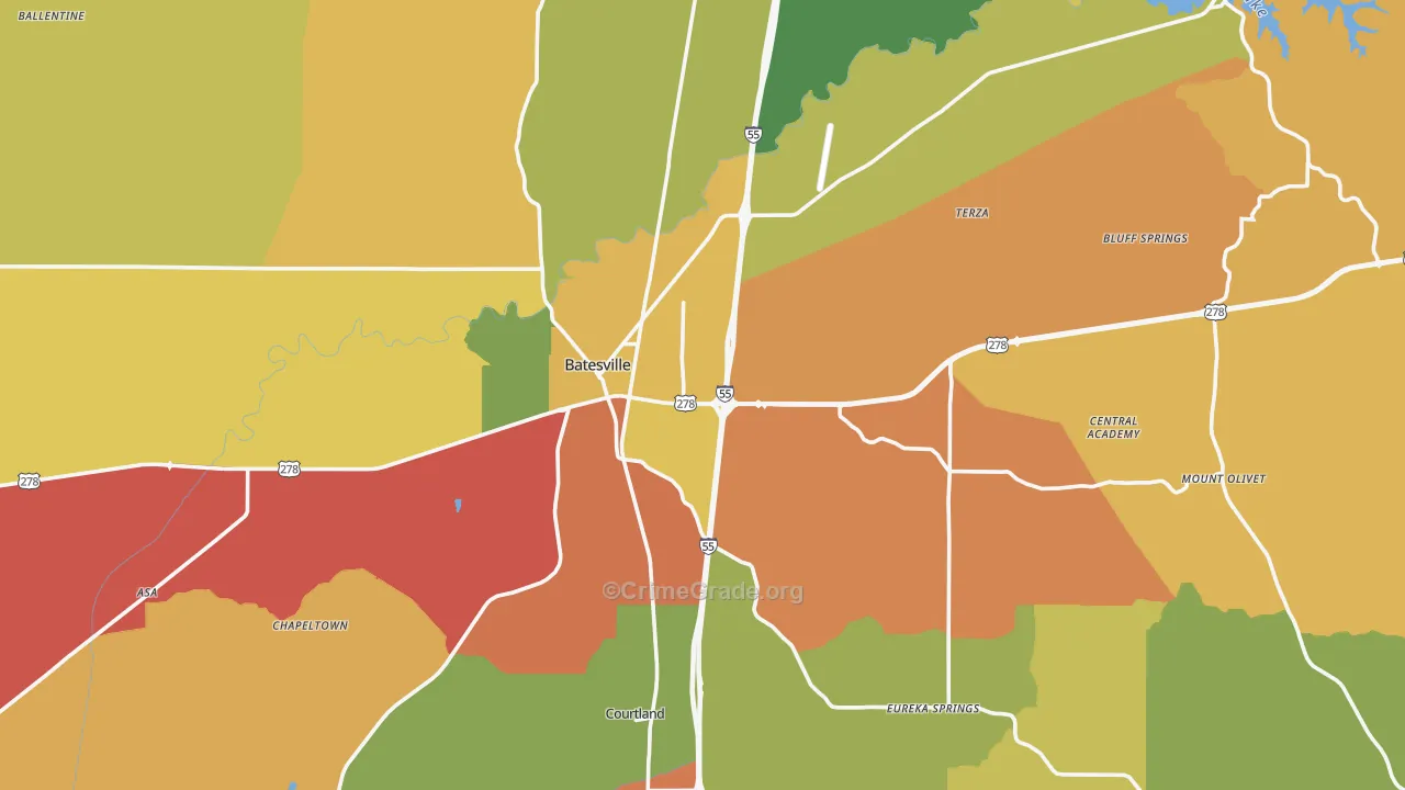 38606, MS Map of Drug-Related Crime Rates