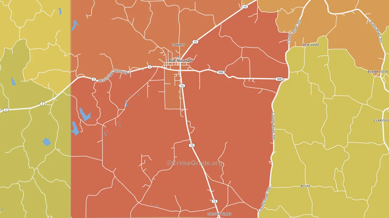 38610, MS Map of Drug-Related Crime Rates