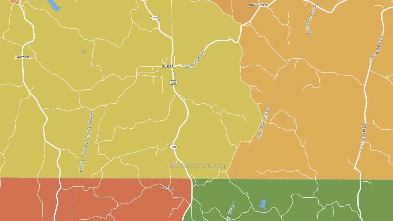 38625, MS Map of Drug-Related Crime Rates