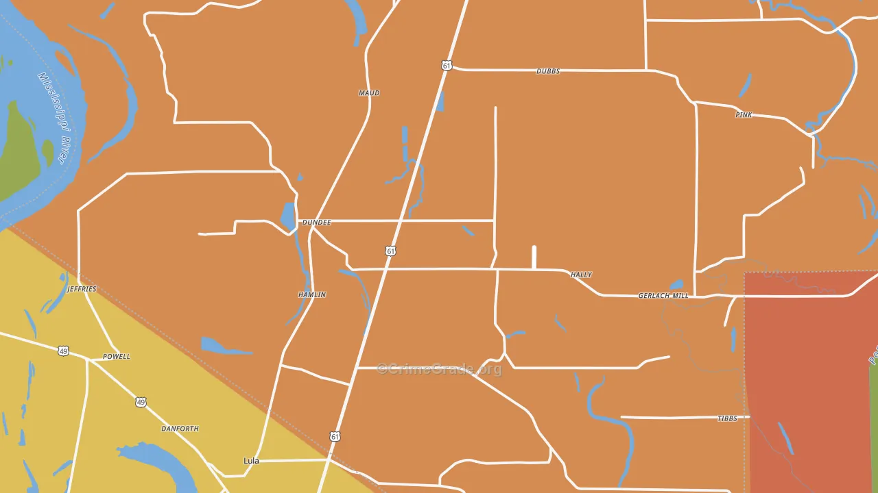 38626, MS Map of Drug-Related Crime Rates