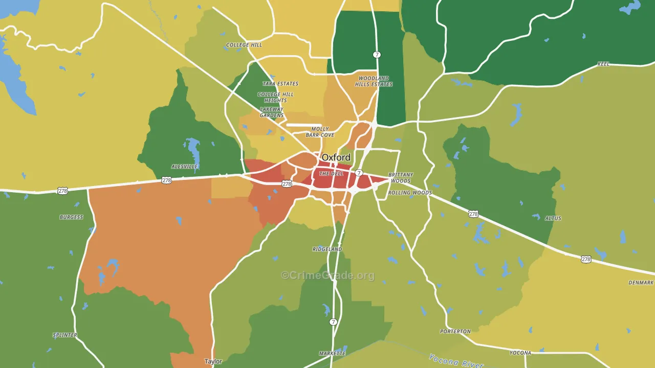 38655, MS Map of Drug-Related Crime Rates