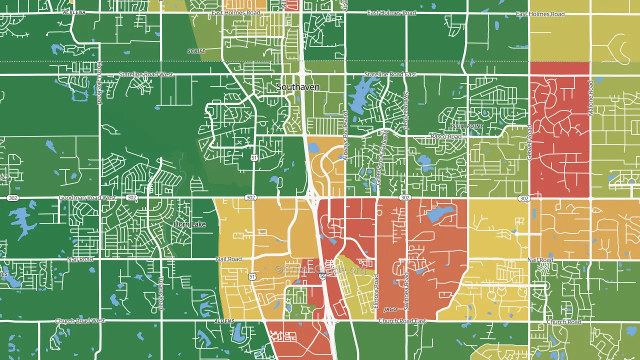 38671, MS Map of Drug-Related Crime Rates