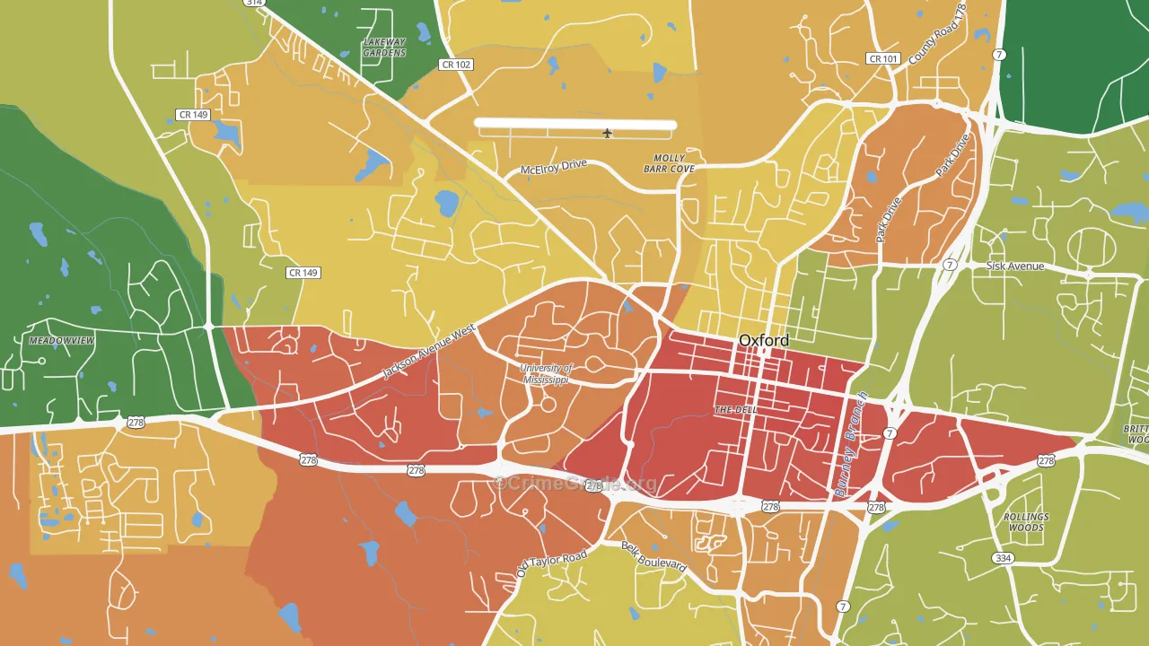 38677, MS Map of Drug-Related Crime Rates