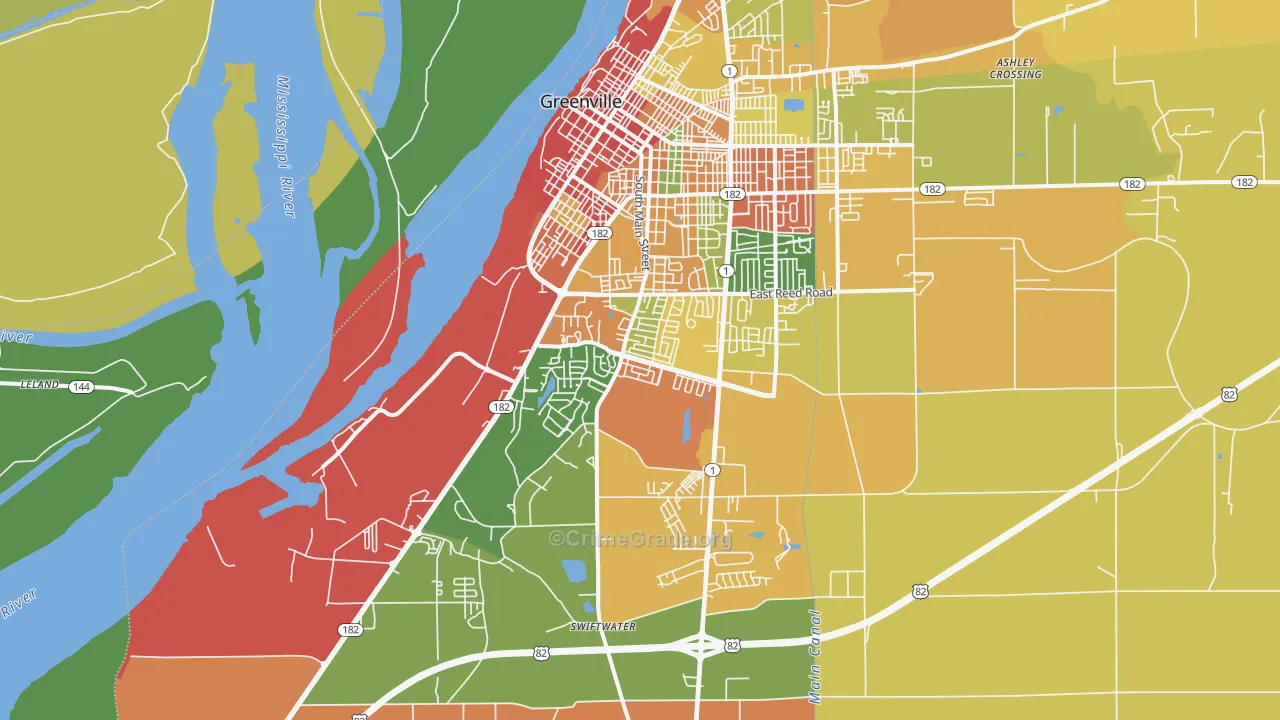 38701, MS Map of Drug-Related Crime Rates
