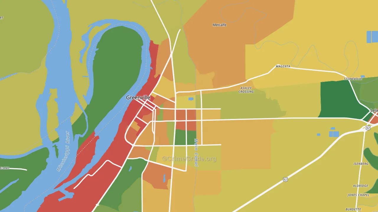 38703, MS Map of Drug-Related Crime Rates