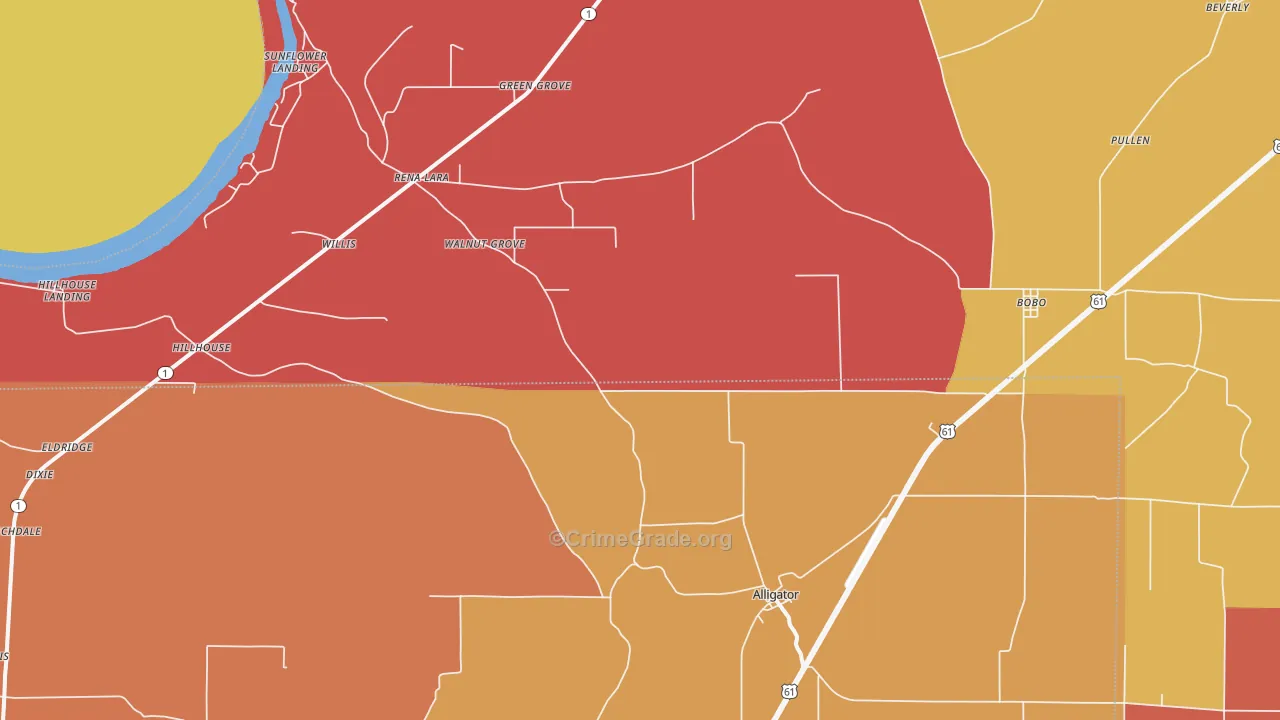 38720, MS Map of Drug-Related Crime Rates