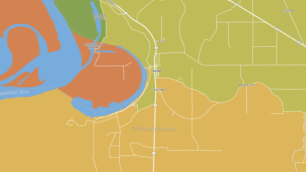 38726, MS Map of Drug-Related Crime Rates