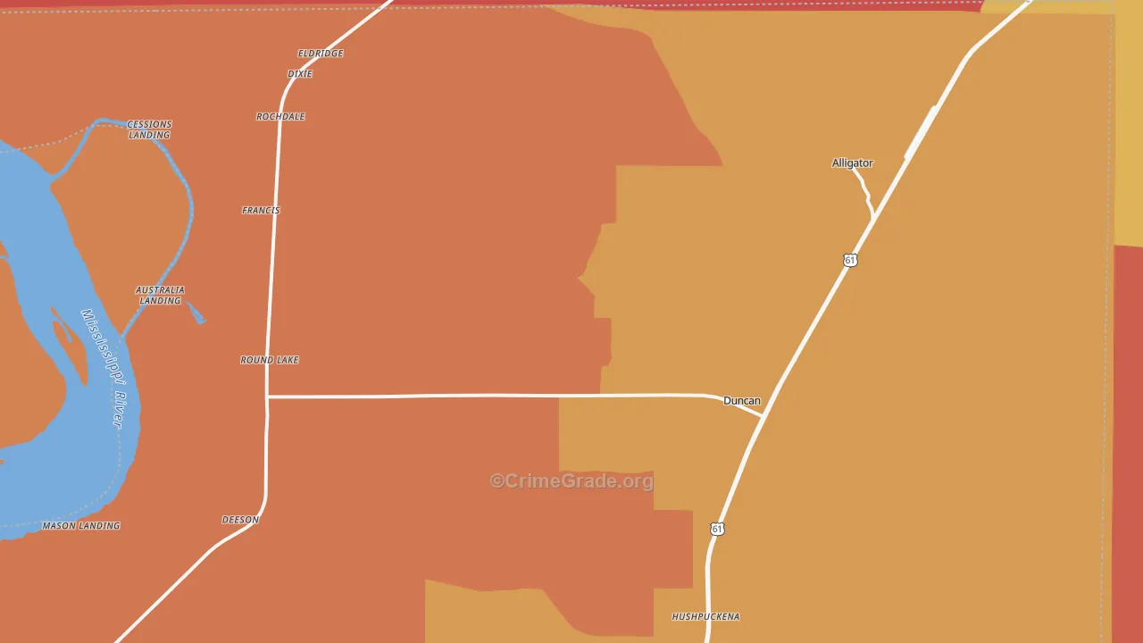 38740, MS Map of Drug-Related Crime Rates