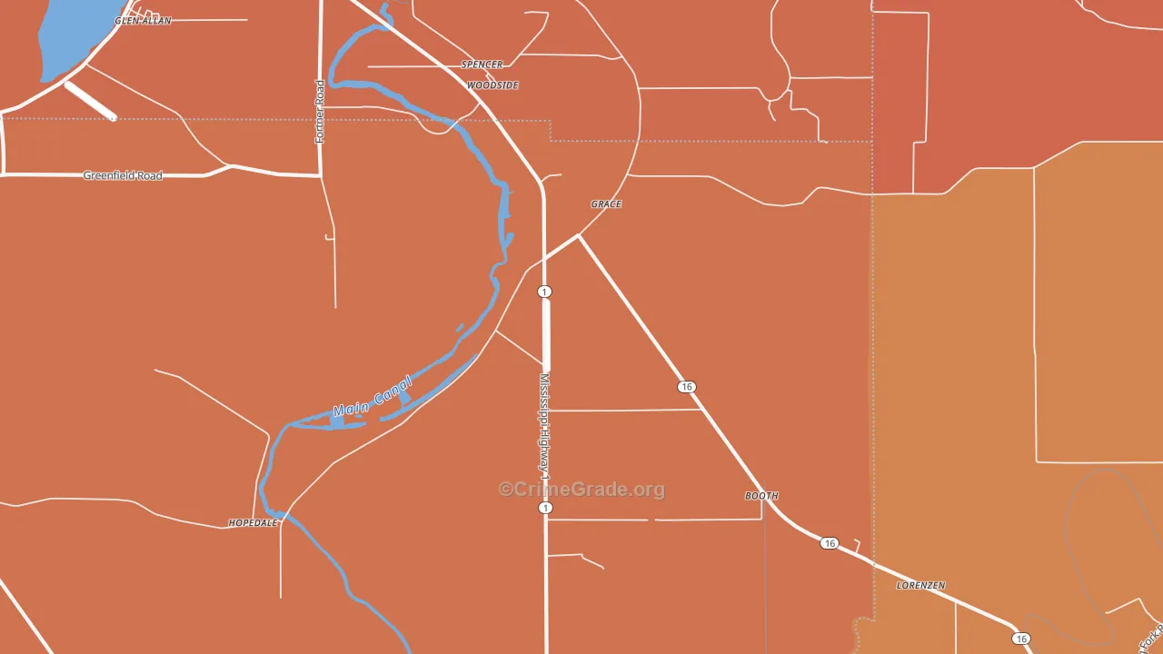38745, MS Map of Drug-Related Crime Rates