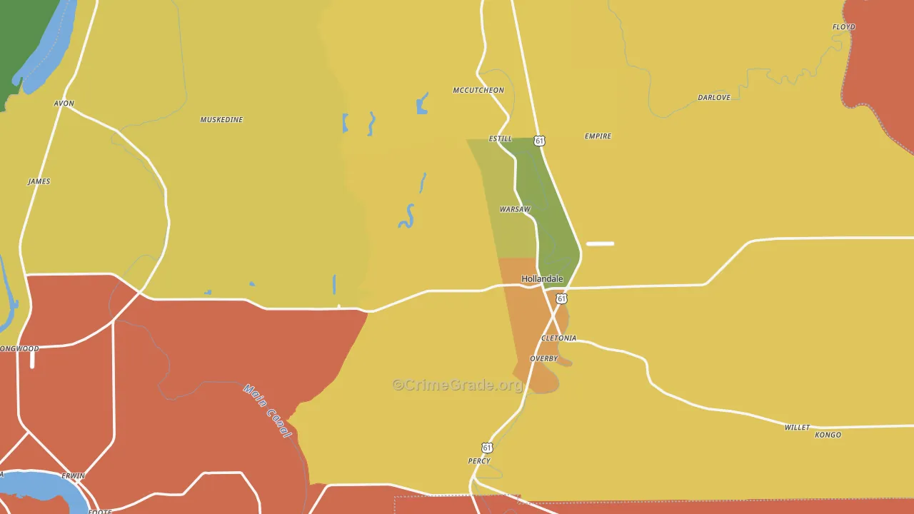 38748, MS Map of Drug-Related Crime Rates