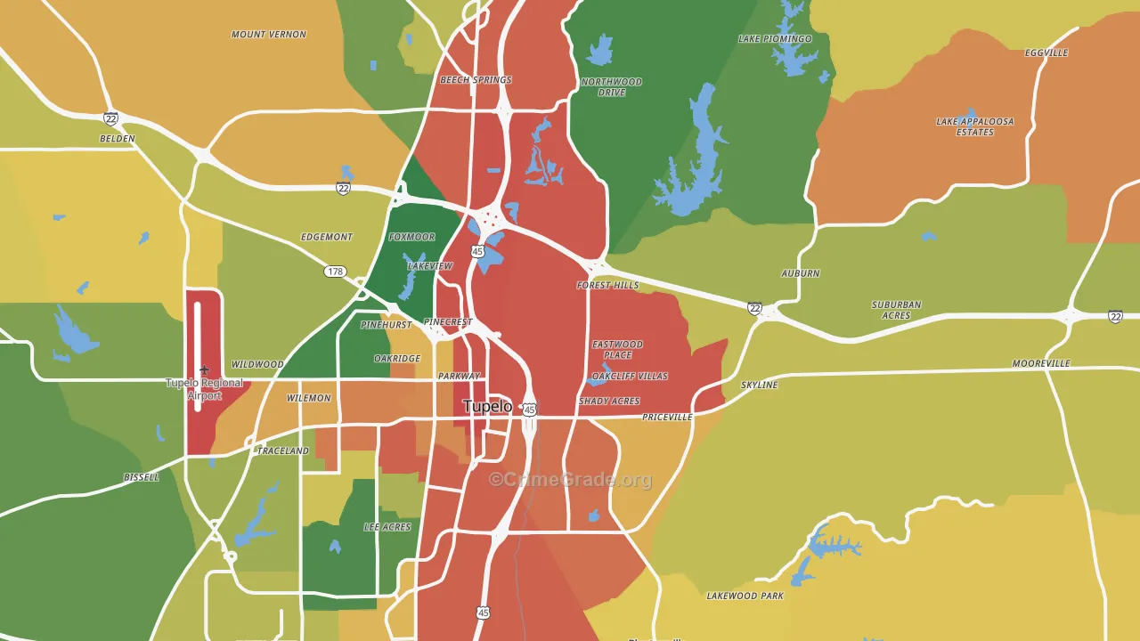 38804, MS Map of Drug-Related Crime Rates