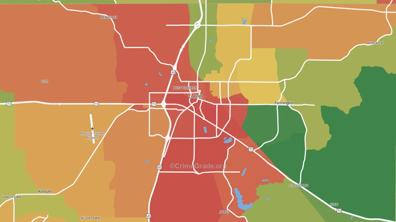 38834, MS Map of Drug-Related Crime Rates