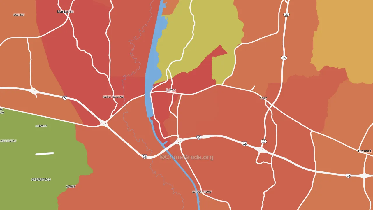 38843, MS Map of Drug-Related Crime Rates