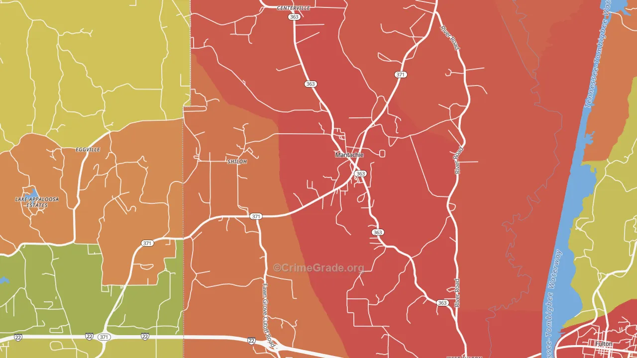 38855, MS Map of Drug-Related Crime Rates