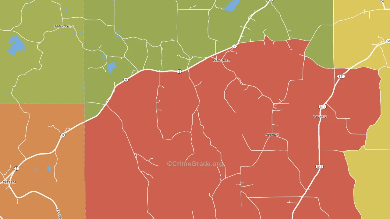 38864, MS Map of Drug-Related Crime Rates