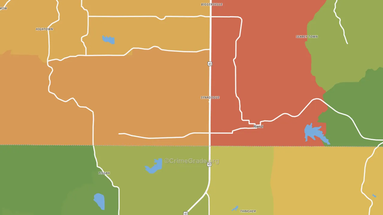 38865, MS Map of Drug-Related Crime Rates