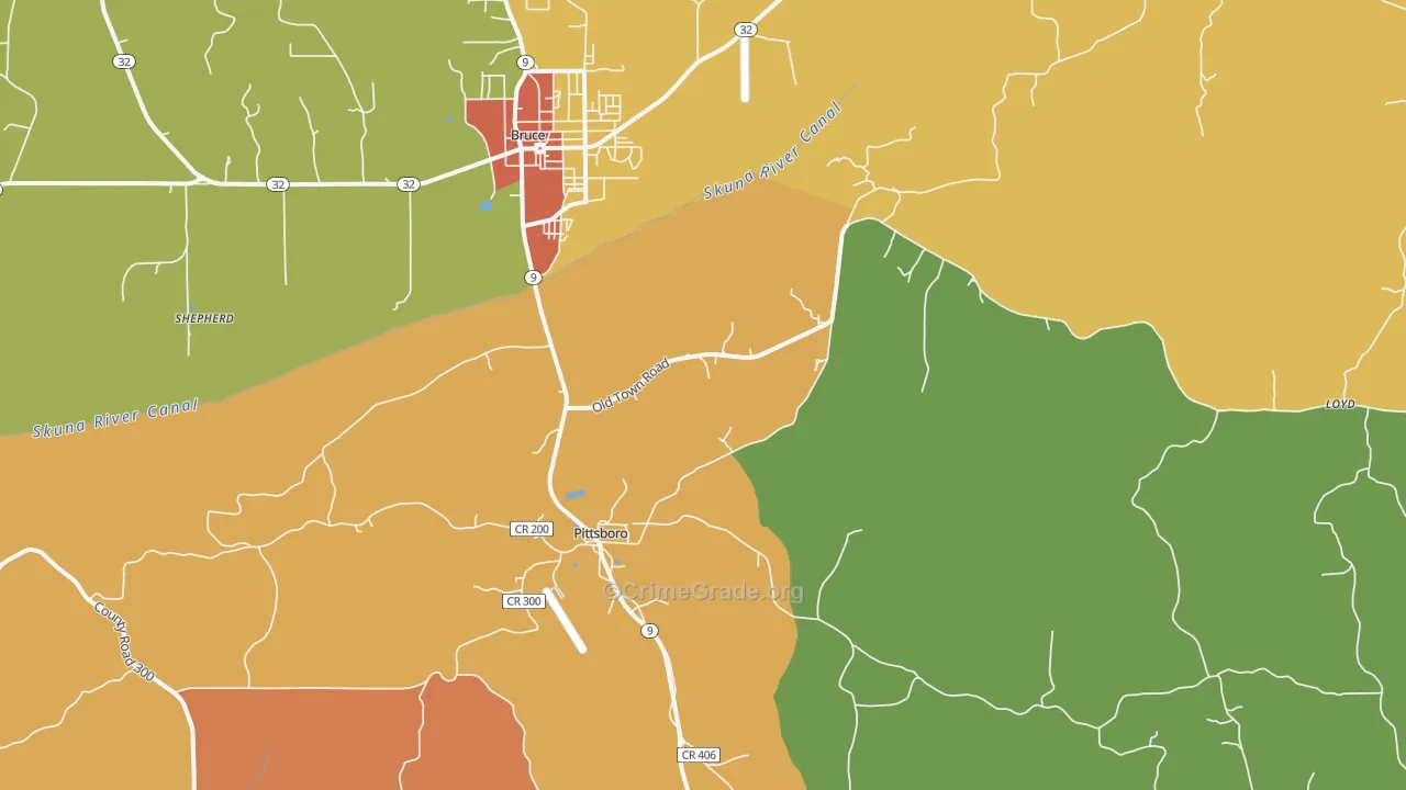 38951, MS Map of Drug-Related Crime Rates
