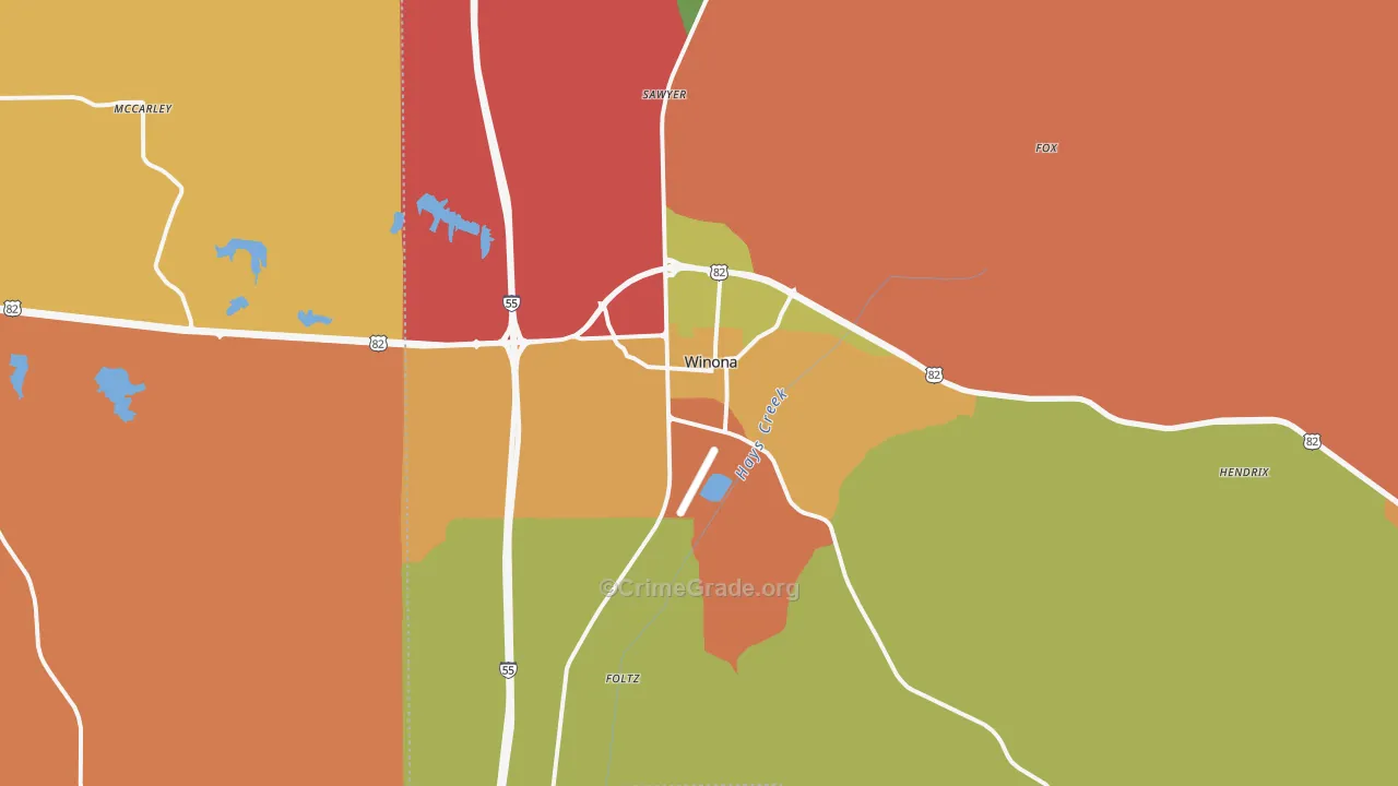 38967, MS Map of Drug-Related Crime Rates
