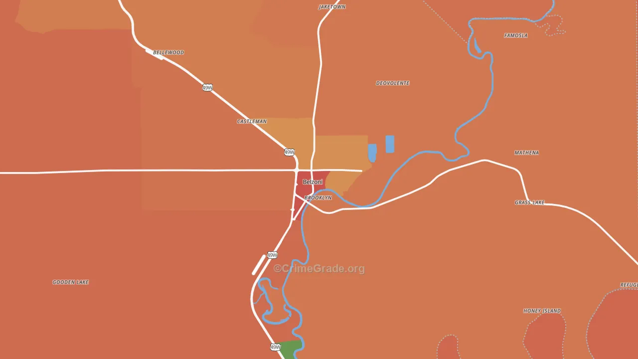 39038, MS Map of Drug-Related Crime Rates