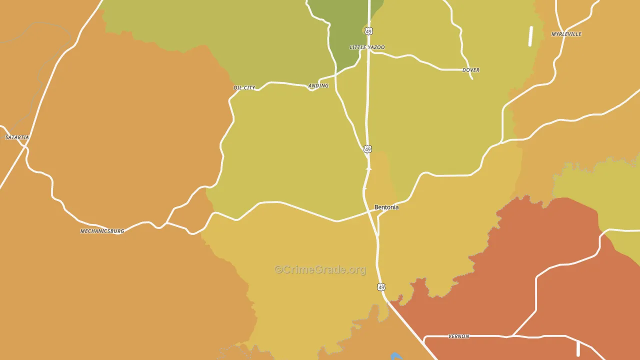 39040, MS Map of Drug-Related Crime Rates