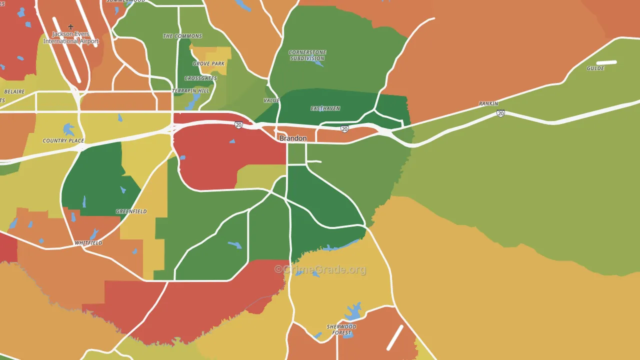 39042, MS Map of Drug-Related Crime Rates
