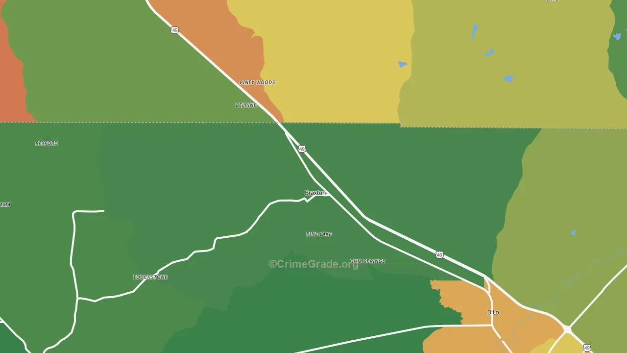 39044, MS Map of Drug-Related Crime Rates