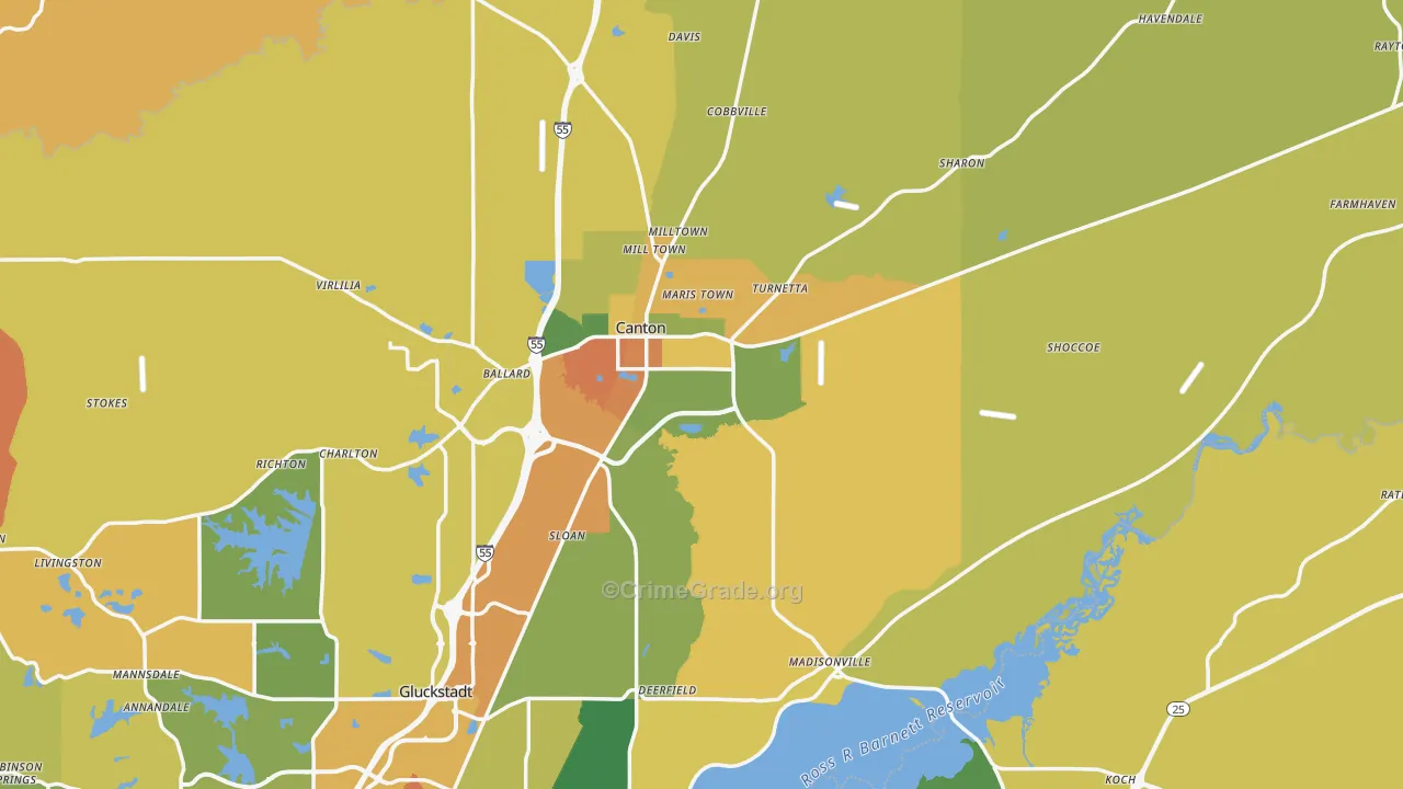 39046, MS Map of Drug-Related Crime Rates