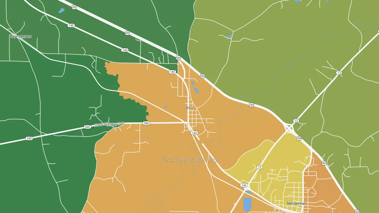 39062, MS Map of Drug-Related Crime Rates