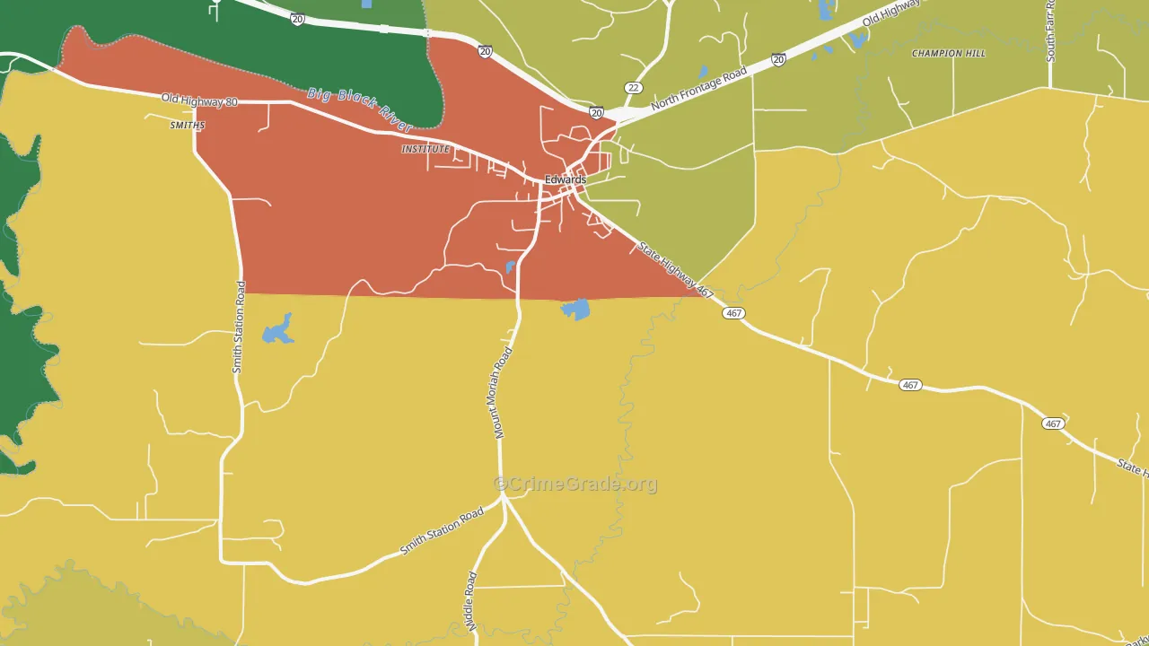39066, MS Map of Drug-Related Crime Rates