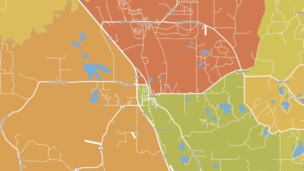 39071, MS Map of Drug-Related Crime Rates