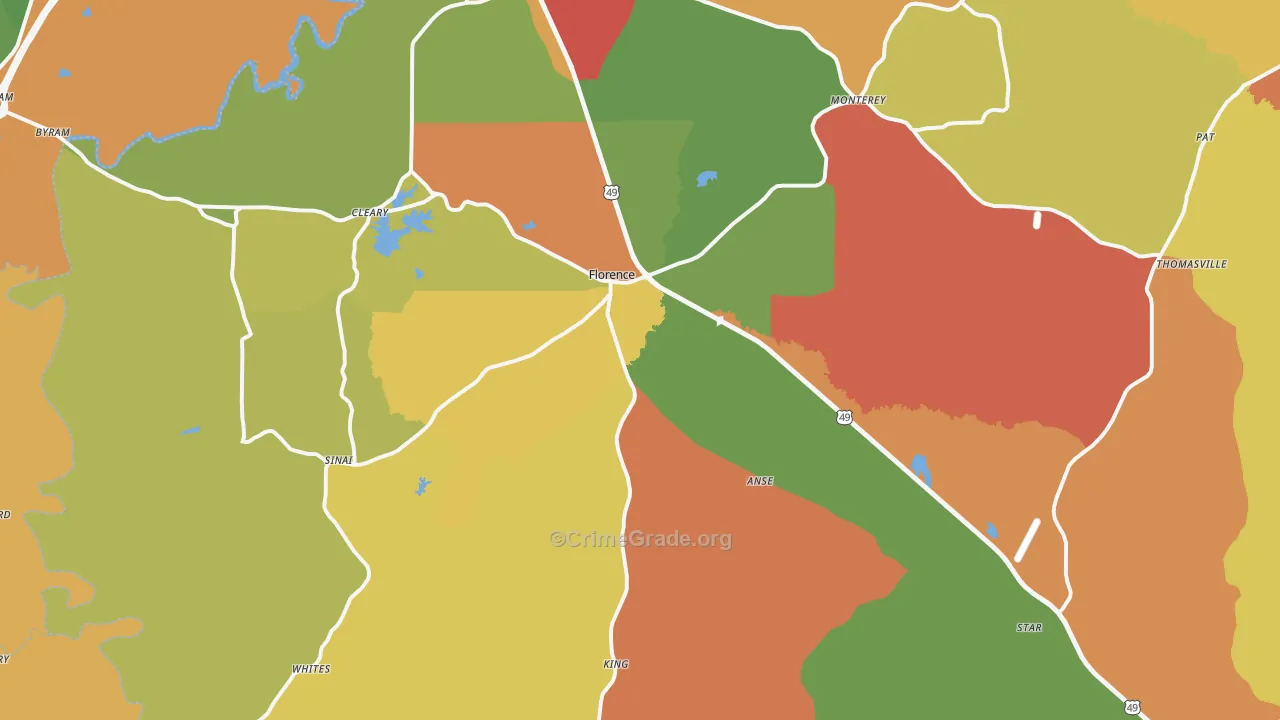 39073, MS Map of Drug-Related Crime Rates