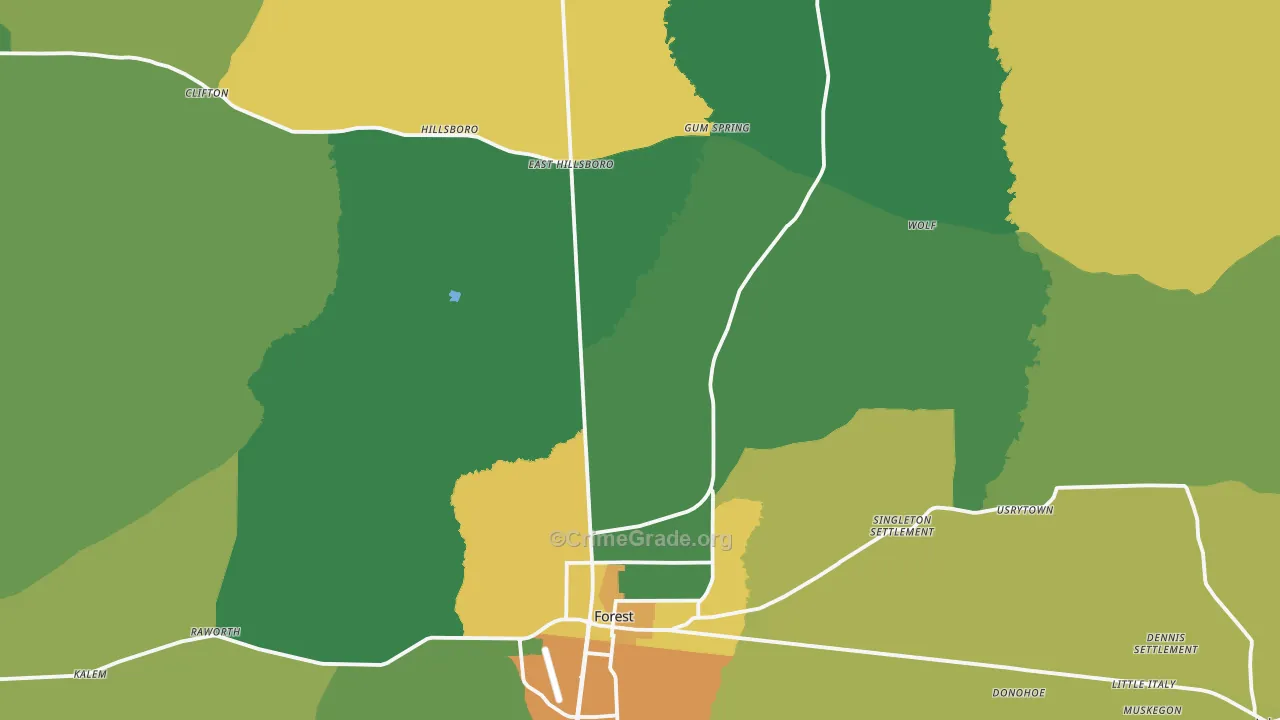 39074, MS Map of Drug-Related Crime Rates