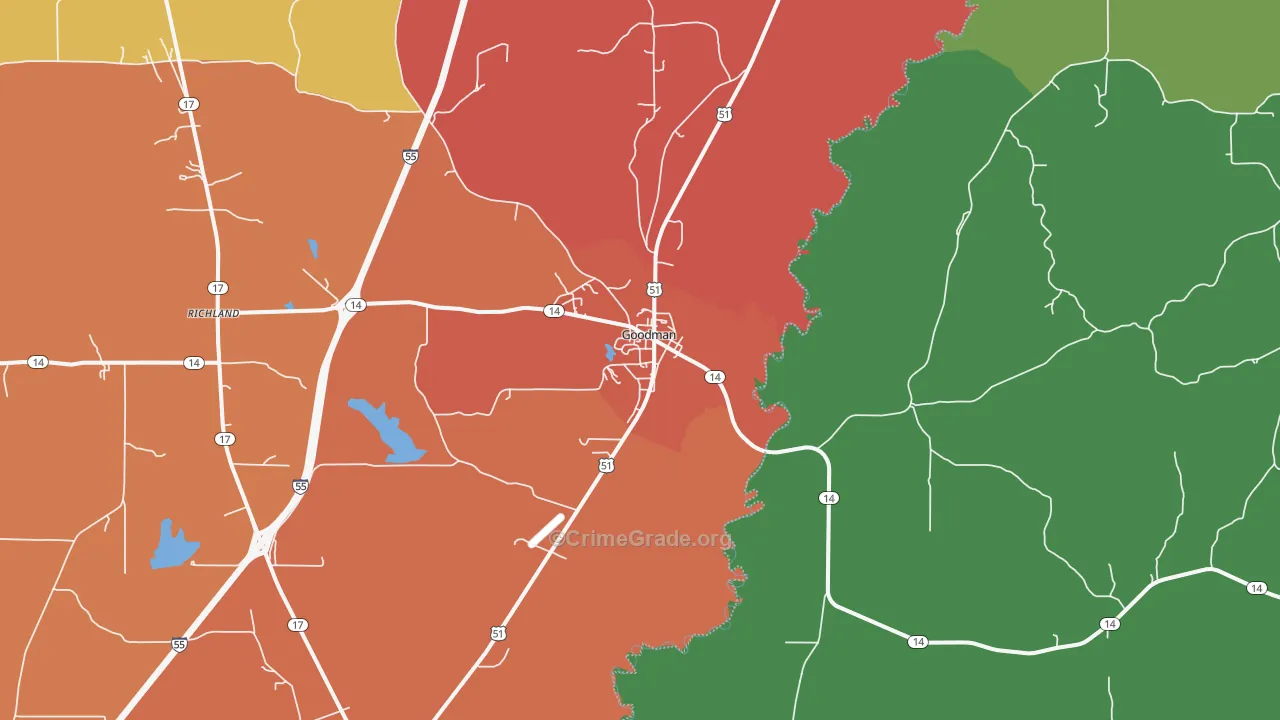 39079, MS Map of Drug-Related Crime Rates