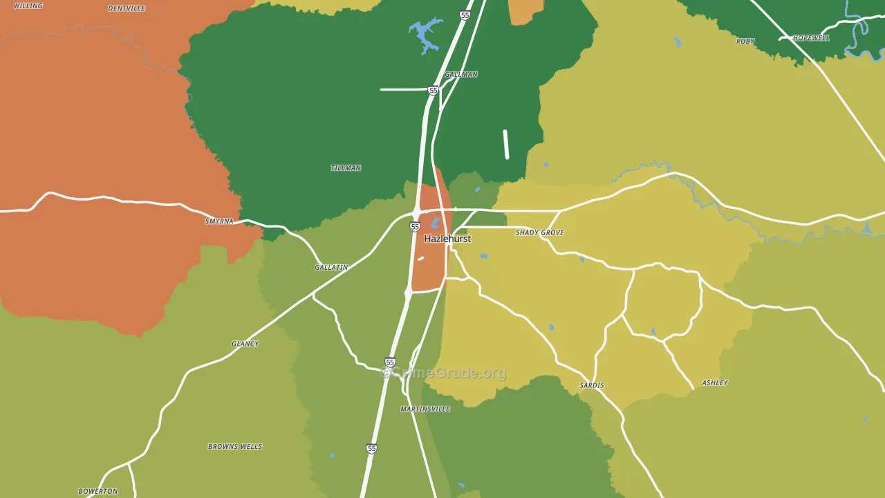 39083, MS Map of Drug-Related Crime Rates