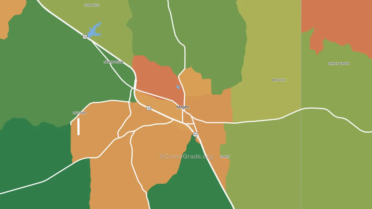 39111, MS Map of Drug-Related Crime Rates
