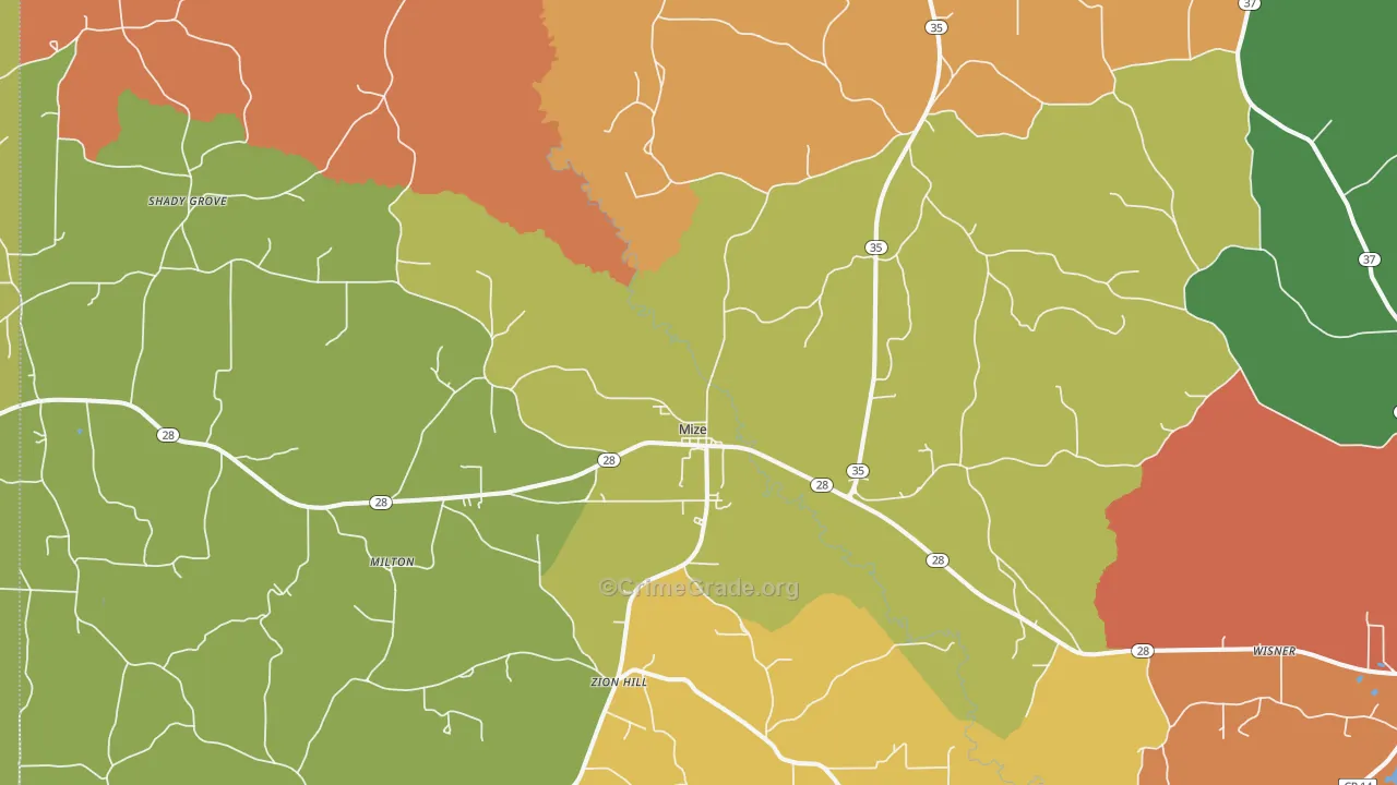 39116, MS Map of Drug-Related Crime Rates