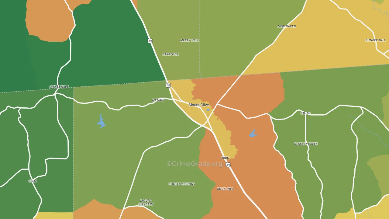 39119, MS Map of Drug-Related Crime Rates