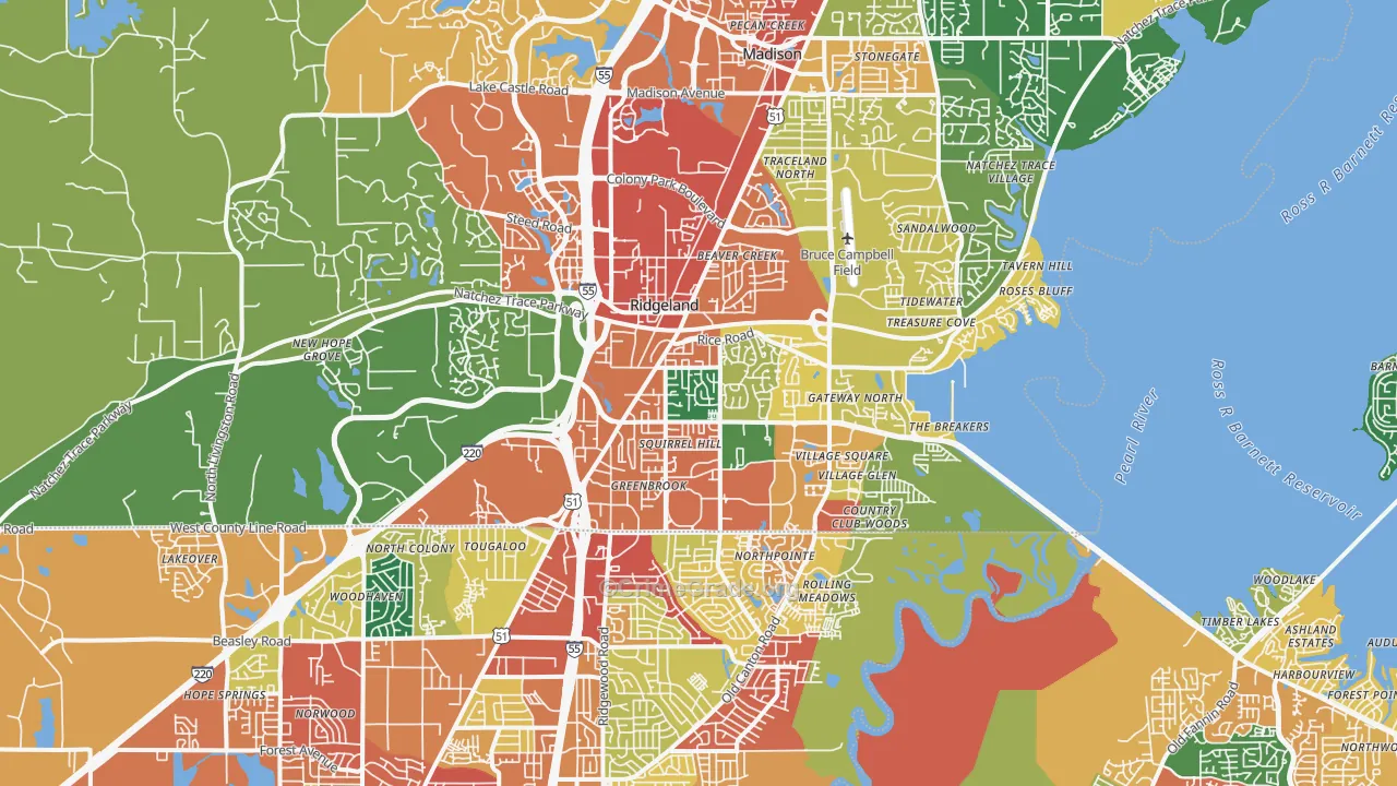 39157, MS Map of Drug-Related Crime Rates