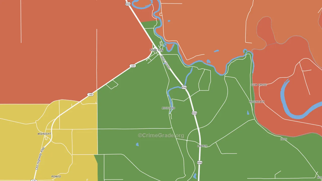 39166, MS Map of Drug-Related Crime Rates