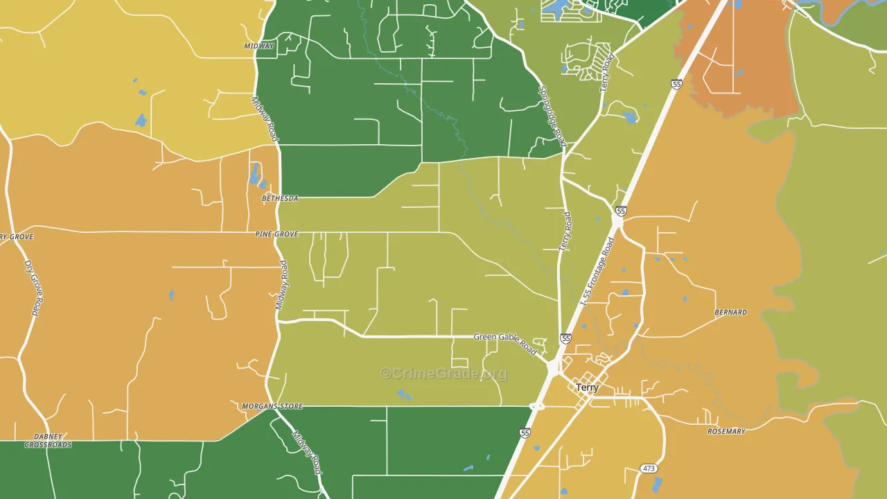 39170, MS Map of Drug-Related Crime Rates