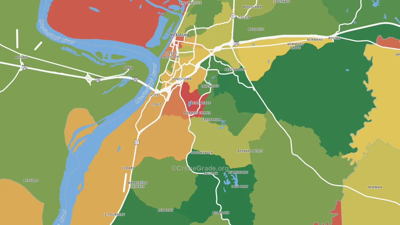 39180, MS Map of Drug-Related Crime Rates